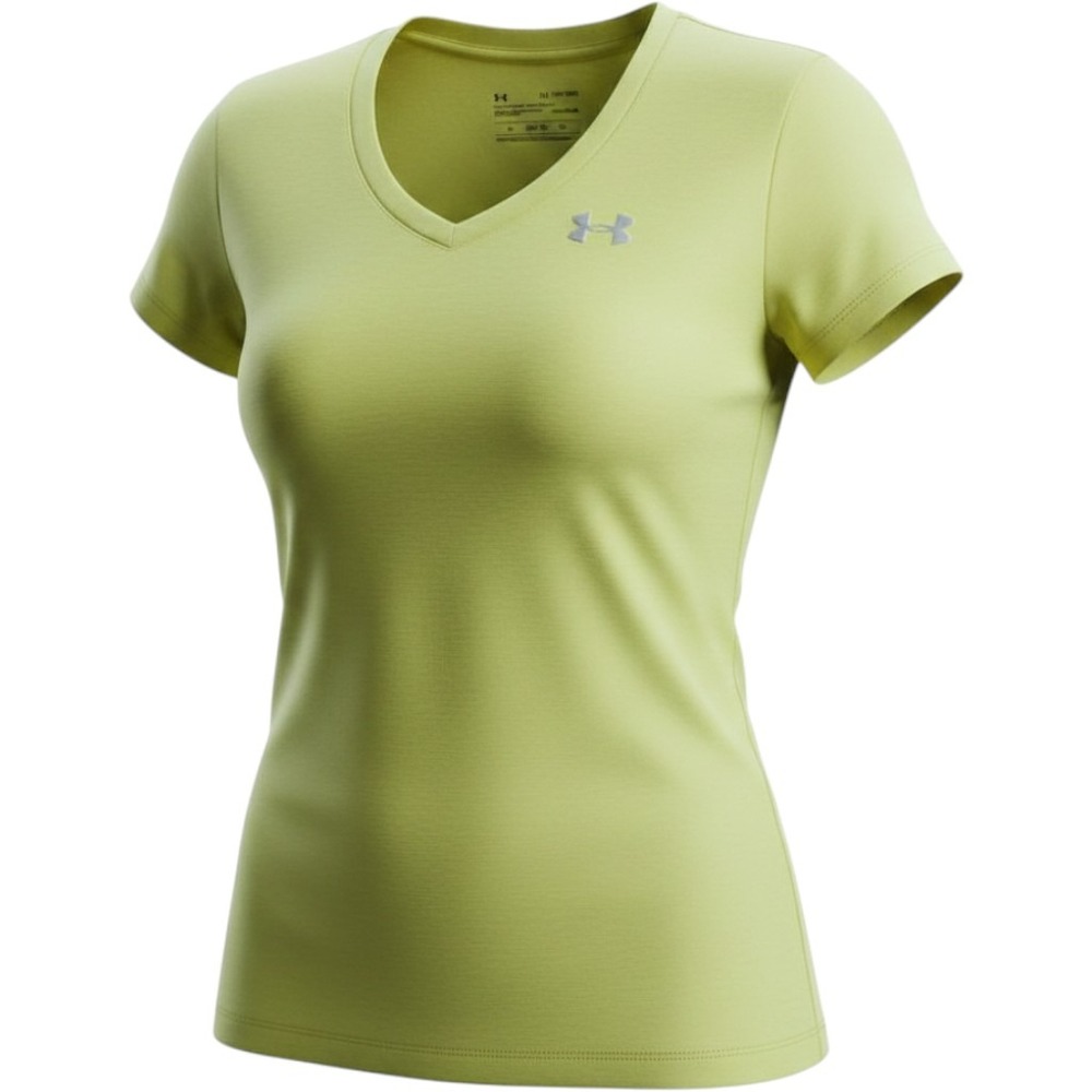 Under Armour T-shirt Women XS Yellow HeatGear Athletic Gym Wear breathable sport